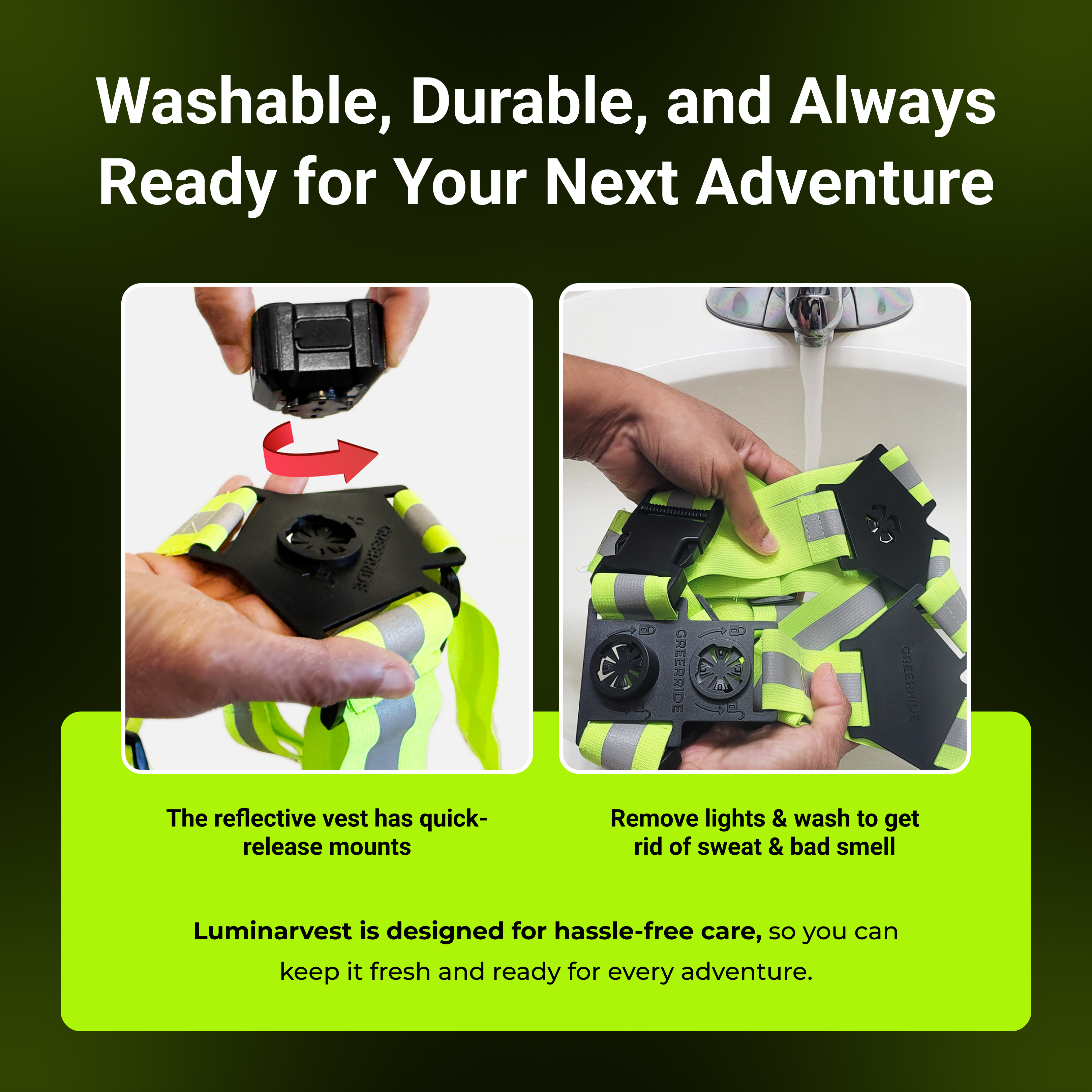 Luminarvest – Rechargeable Ultrabright Light Up Running Vest for Visibility at Day and Night Running