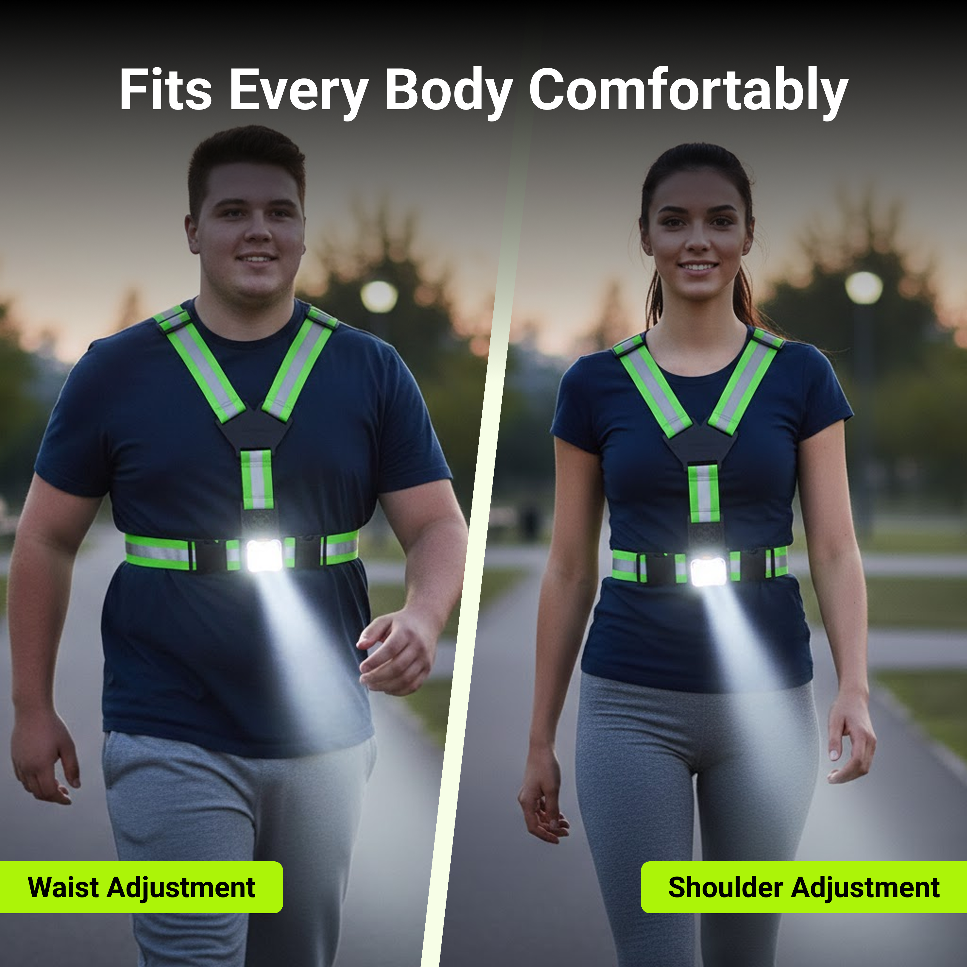 Luminarvest – Rechargeable Ultrabright Light Up Running Vest for Visibility at Day and Night Running