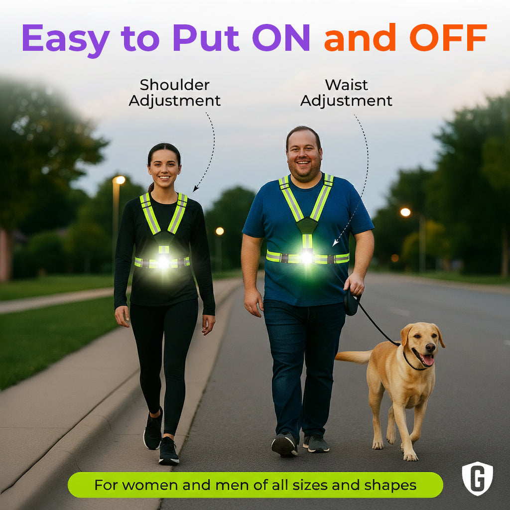 Greerride Rechargeable Light Up Running Vest for Men Women-Bicycle Safety Lights
