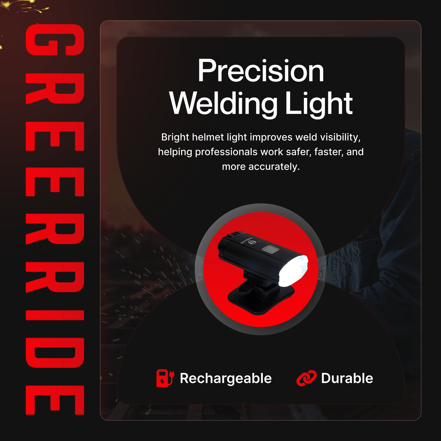 Greerride Welding Helmet Light