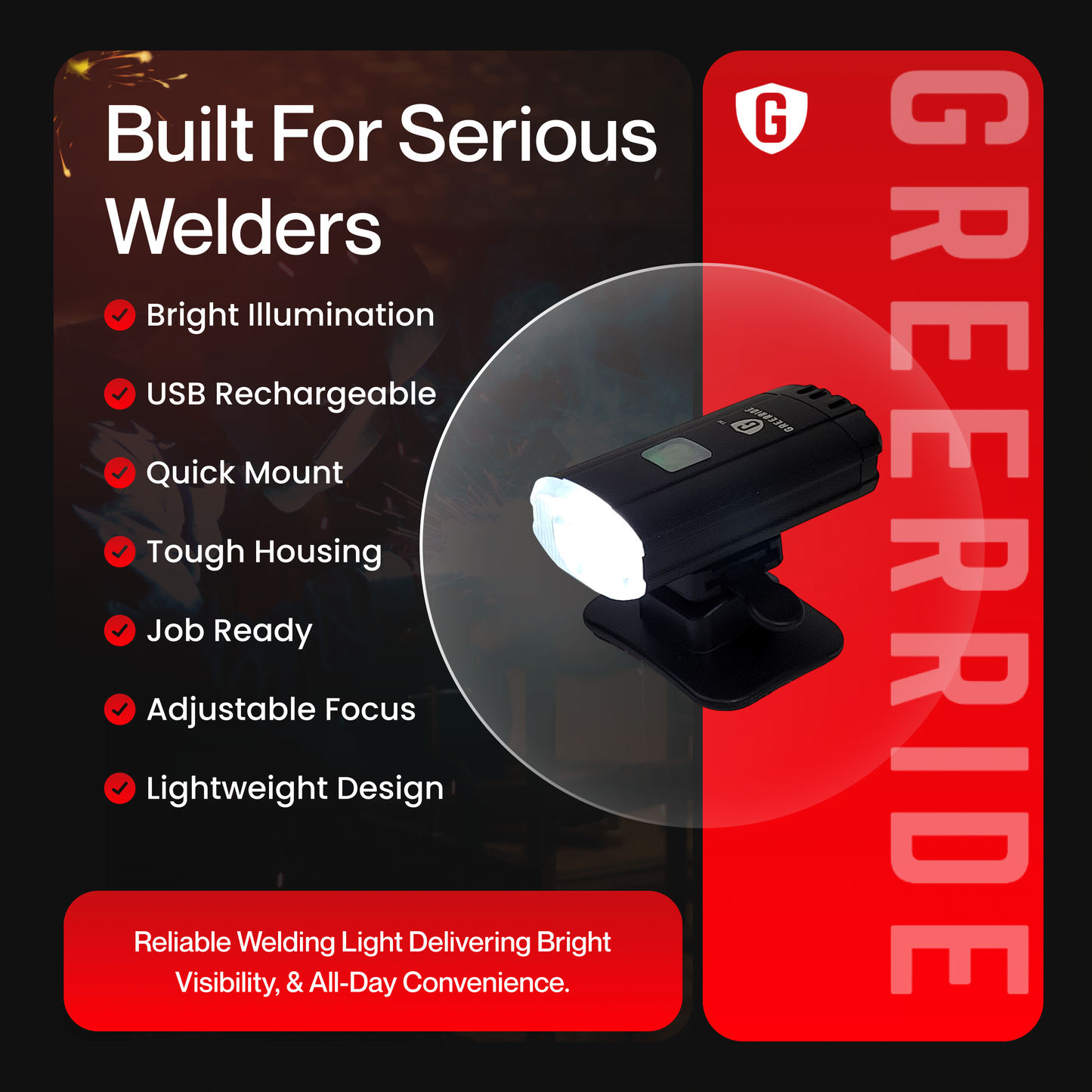 Greerride Welding Helmet Light