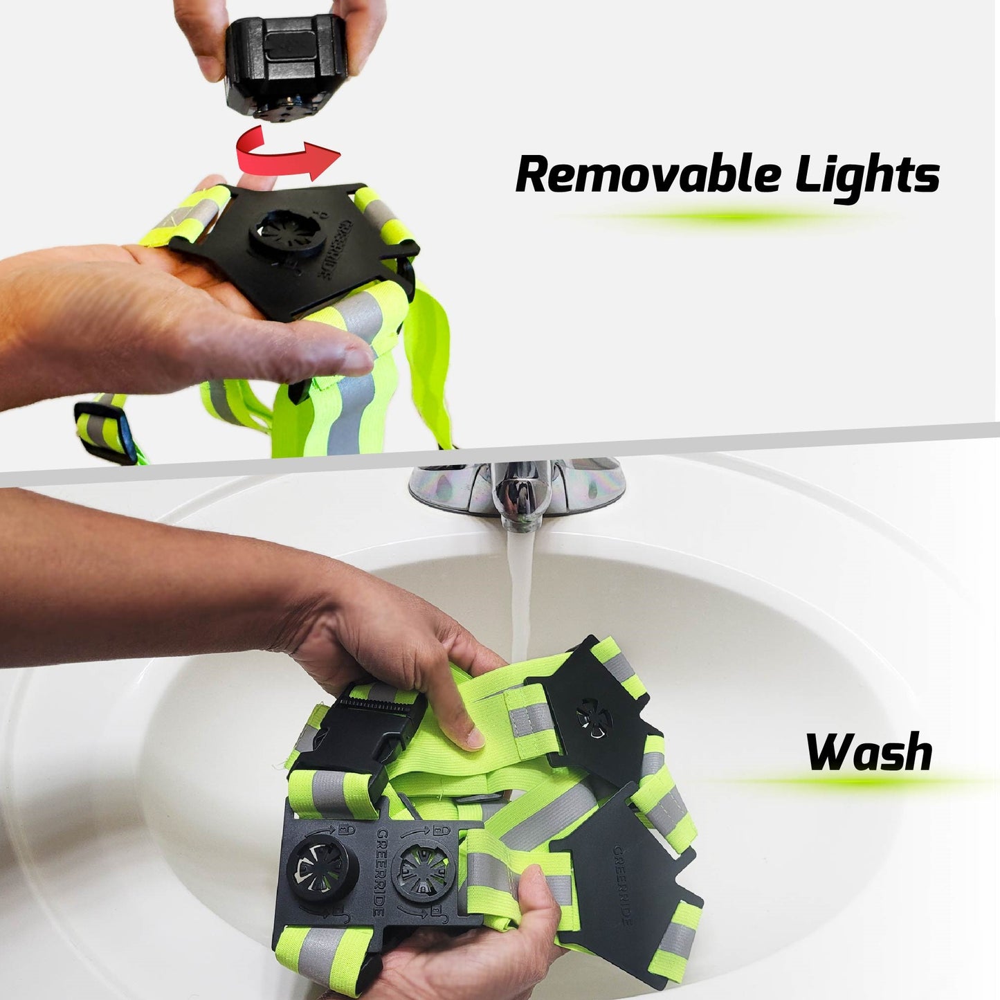 Greerride Rechargeable Light Up Running Vest for Men Women-Bicycle Safety Lights