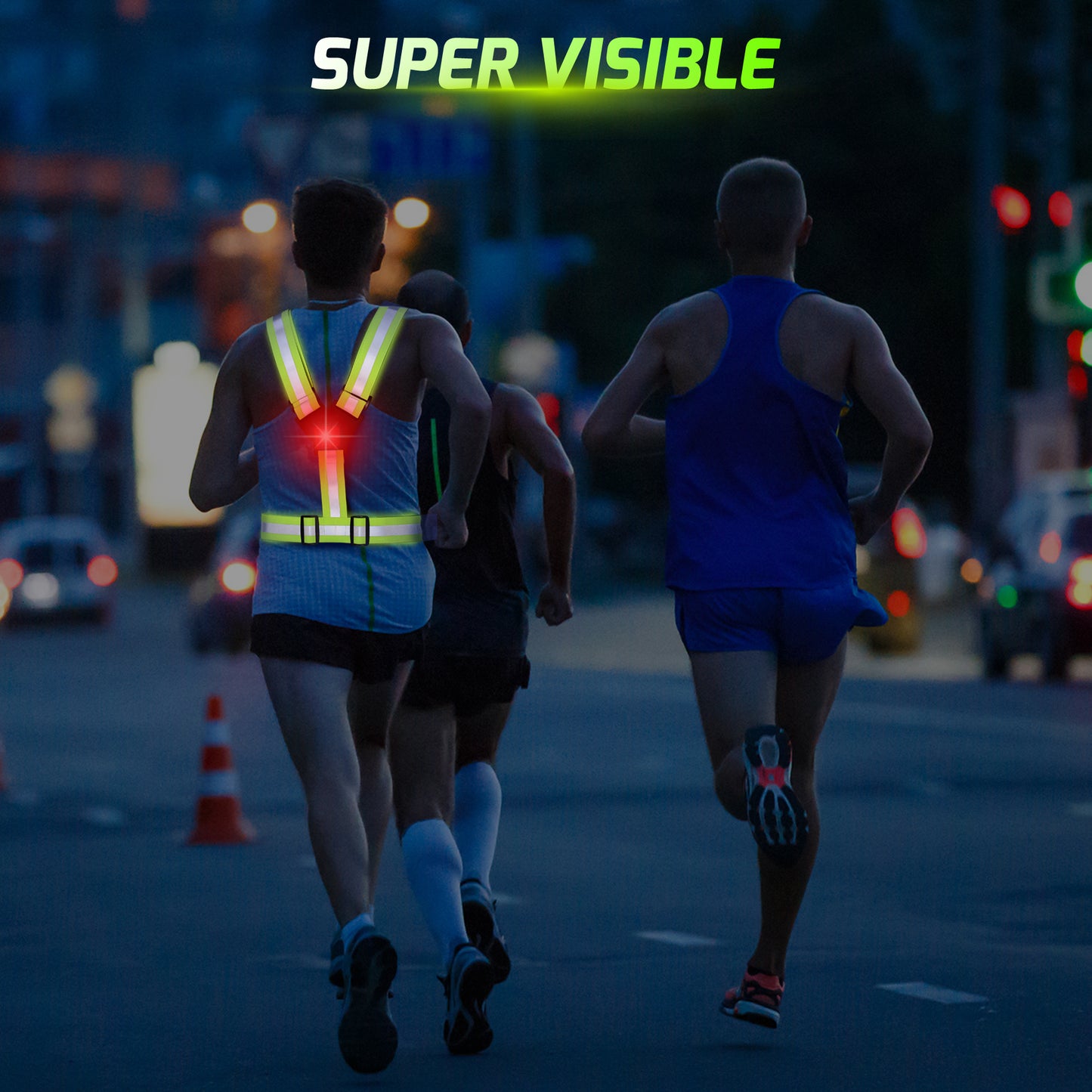 Greerride Rechargeable Light Up Running Vest for Men Women-Bicycle Safety Lights